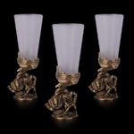 Лафитники Хоккеист 3 или 6 шт (Латунь, матовый хрусталь)