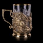 Подстаканник Богатырь (Латунь, хрусталь)