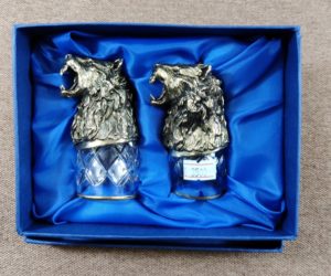 Стопки (перевертыши) подарочные "НА ДВОИХ» синие